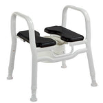 Combo Shower Stool-Over Toilet Aid - Black Seat with Insert - Rehab and Mobility
