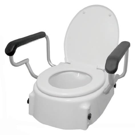 Raised Toilet Seat with Armrests - Rehab and Mobility