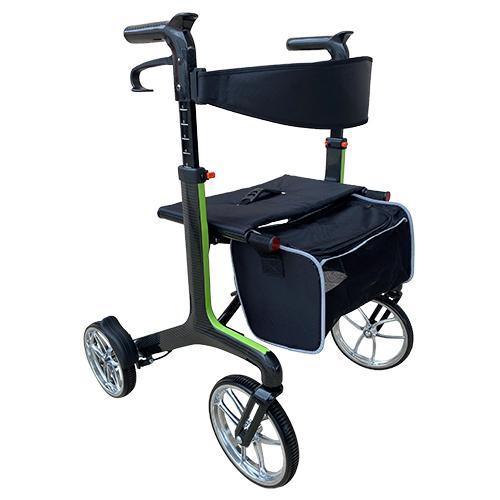 Carbon Fibre Rollator - Green - Rehab and Mobility
