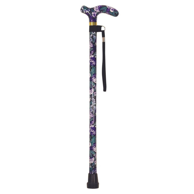 Walking Stick Extendable Floral - Rehab and Mobility